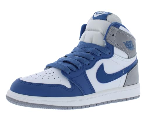 Little Kid's Jordan 1 Retro High OG True Blue/White-Cement Grey (FD1412 410) - 3