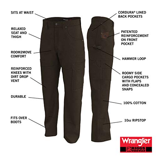 Wrangler Riggs Workwear Men's Ranger Work Utility Pants, Cornstalk