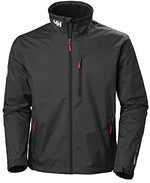 Helly Hansen Men's Crew Midlayer Fleece Lined Waterproof Windproof Rain Jacket, 990 Black, X-Large