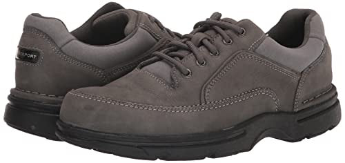 Rockport Men's Eureka Walking Shoe, Steel Grey Nubuck, 9