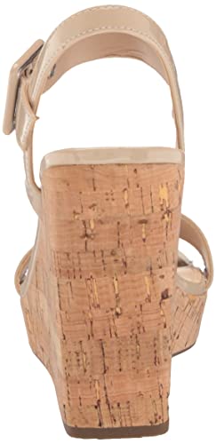 Marc Fisher Women's LUKEY Wedge Sandal, Malted Milk 150, 5.5