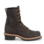 Carolina Elm 8” Unlined Logger Boots for Men - Unlined Leather Upper, Pillow Cushion Footbed, and Welted Oil- and Slip-Resistant Outsole, EH Rated 10.5 Brown