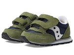 Saucony Boy's Original Jazz Hook & Loop (Toddler/Little Kid) Olive/Navy/Gold 4 Toddler M