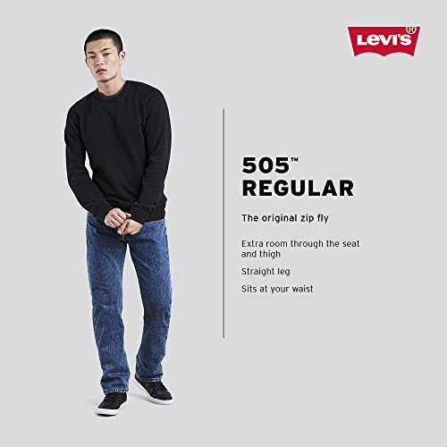 Levi's Men's 505 Regular Fit Jeans (Also Available in Big & Tall), Black-Discontinued, 29W x 34L