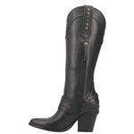 Dingo Women's Masquerade Hardness Studded Western Tall Boot Snip Toe Black 10 M