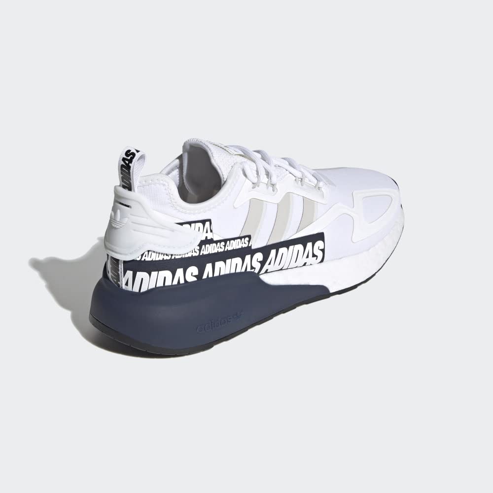 adidas mens ZX 2K Boost Shoes, White-grey-collegiate Navy, 9