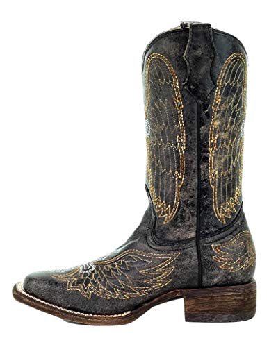 Corral Boots Boy's A1032 (Little Kid/Big Kid) Black/Silver/Gold 4.5 Big Kid M