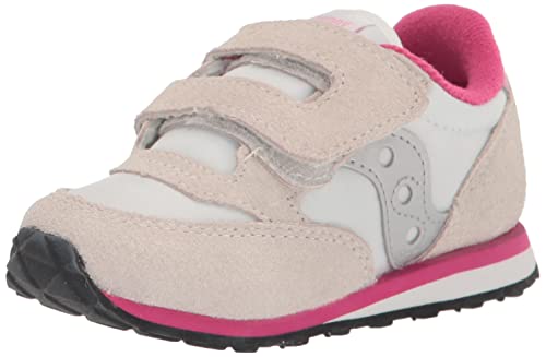 Saucony Jazz Hook & Loop Seasonals Sneaker, White/Silver, 5 US Unisex Little Kid