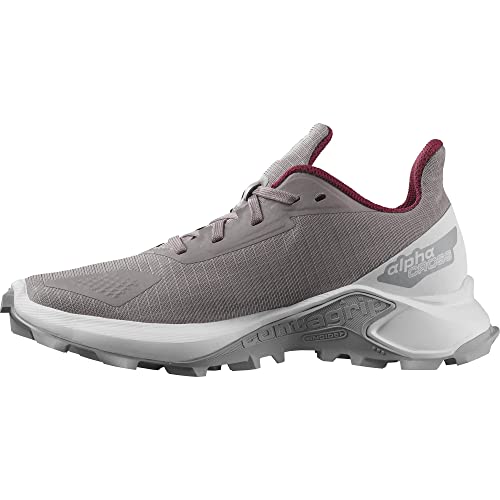 Salomon Alphacross Blast (Little Kid/Big Kid) Quail/White/Pearl Blue 5 Big Kid M