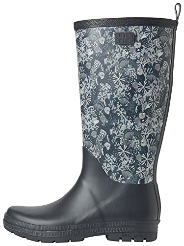 Helly-Hansen Womens Madeleine Print Waterproof Rain Boots, 597 Navy, 8