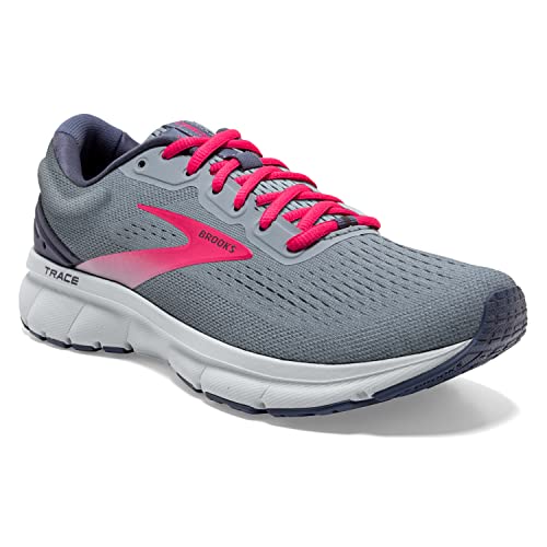 Brooks Women's Trace Neutral Running Shoe - Grey/Nightshadow/Raspberry - 9.5