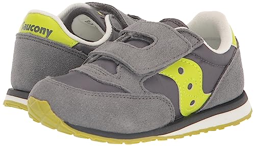 Saucony Jazz Double Hook and Loop Sneaker, Grey/Radiant, 11 US Unisex Big Kid