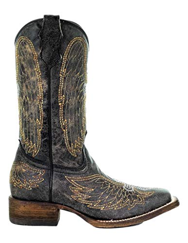 Corral Boots Boy's A1032 (Little Kid/Big Kid) Black/Silver/Gold 4.5 Big Kid M
