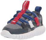 New Balance Kid's Playgruv V1 Bungee Sneaker, Gunmetal/Orca/Team Red, 12.5 Little Kid