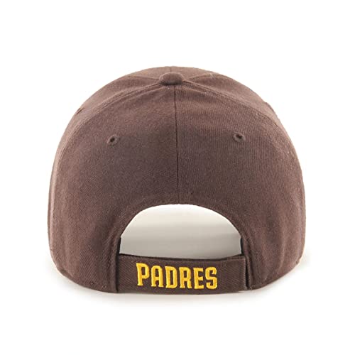 '47 MLB Team Color Home Basic MVP Adjustable Hat, Youth One Size Fits All (San Diego Padres Brown)