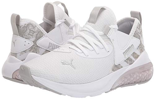 Puma Women's Cell Vive Running Shoe White Silver-Gray Violet, 6