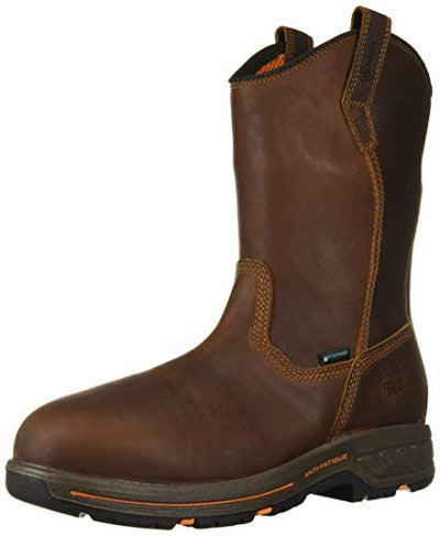 Timberland PRO Men's Helix HD Pull On Soft Toe Waterproof Industrial Boot, Brown Teak Trailblazer, 12