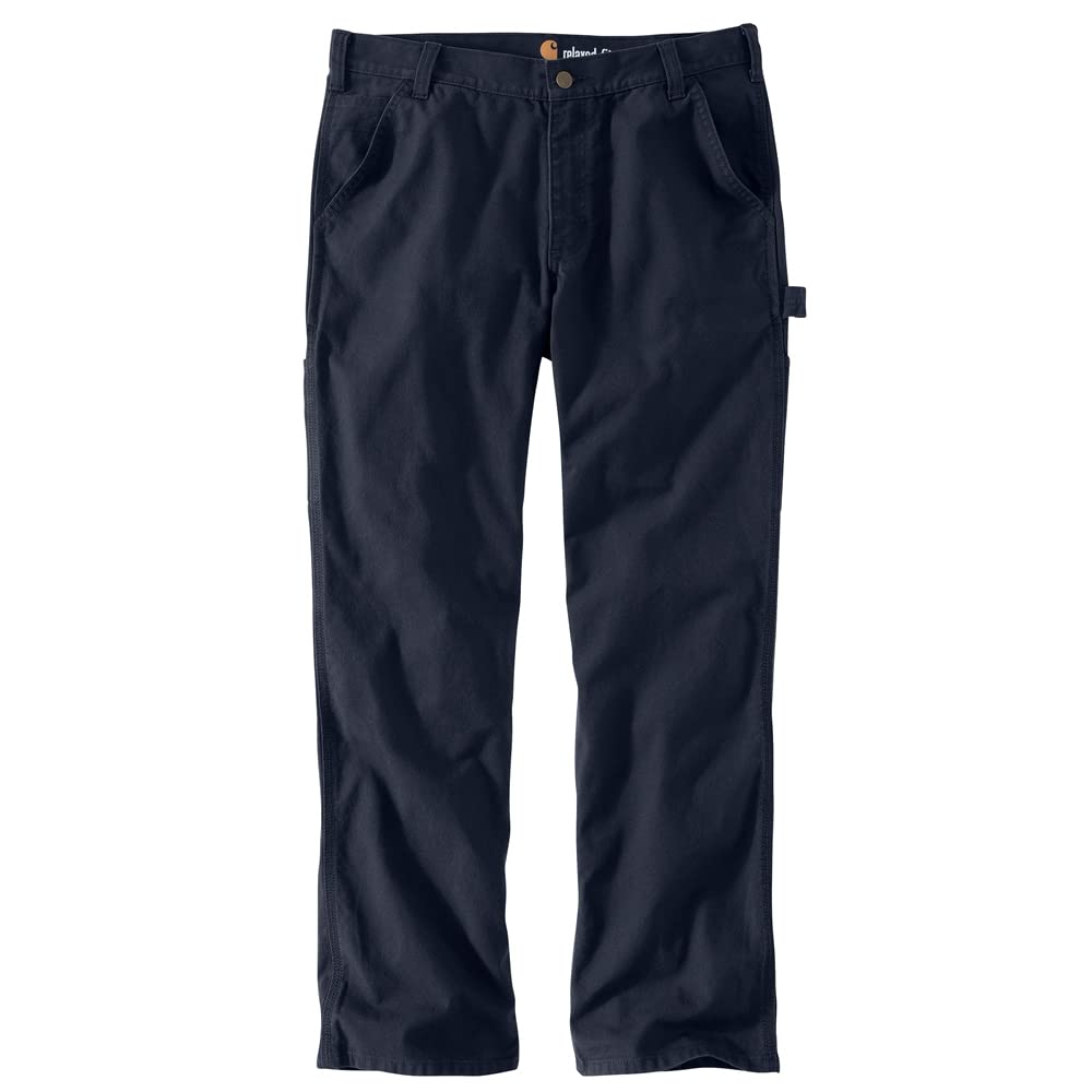 Carhartt Men's Rugged Flex Relaxed Fit Duck Dungaree Pant, Navy, 32 x 28