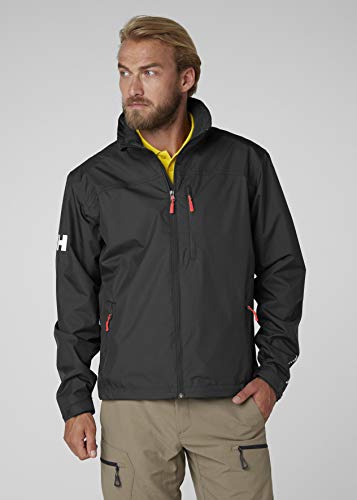 Helly Hansen Men's Crew Midlayer Fleece Lined Waterproof Windproof Rain Jacket, 990 Black, X-Large
