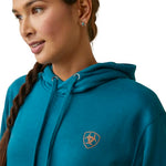 ARIAT Women's Logo Hoodie - Deep Lagoon, Medium