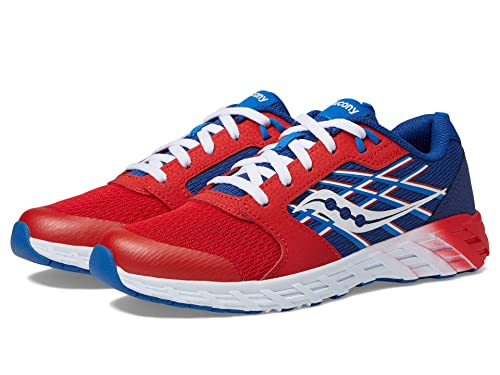 Saucony Wind 2.0 Sneaker, RED/Blue, 5 US Unisex Big Kid