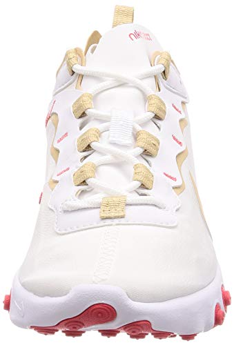 Nike Women's React Element 55 Running Shoes (6, Desert Ore/White)