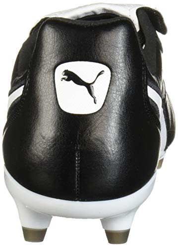 PUMA Mens King Top Firm Ground Soccer Cleats, PUMA Mens black-PUMA Mens white, 10.5