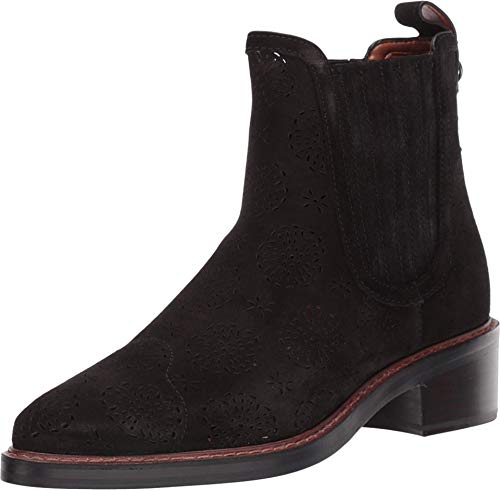Coach Bowery Chelsea Boot with Cut Out Tea Rose Black 6