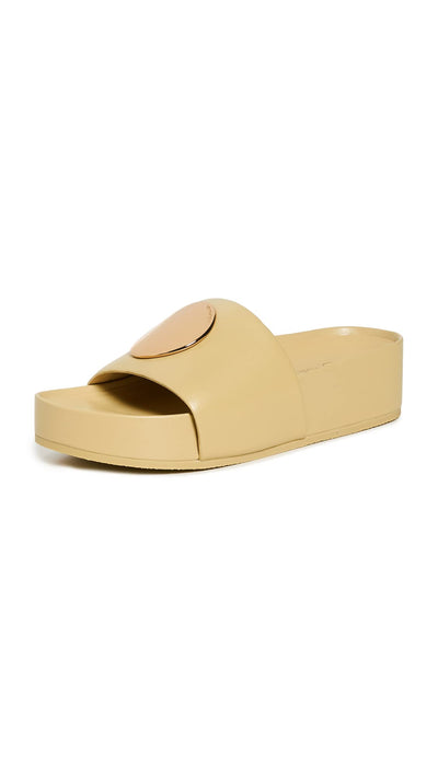 Tory Burch Women's Patos Slides, Cornbread, Yellow, 9.5 Medium US