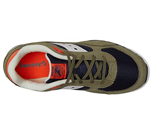 Saucony Boy's Originals Shadow 6000 (Little Kid/Big Kid) Olive/Navy/Orange 4 Big Kid M