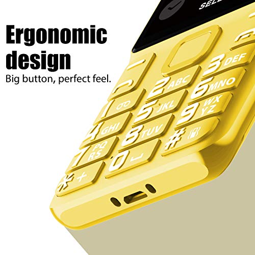 TIANHOO Cell Phone for Seniors 4G/LTE Unlocked, 4G Senior Cell Phone Unlocked, Dual Card Standby, Senior Cell Phone 4g Unlocked ATT with Charging Dock Speaker (Yellow)