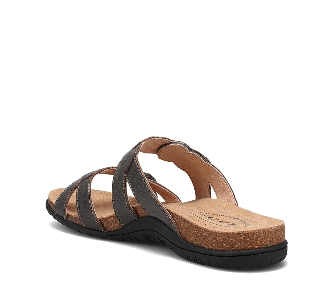 Taos Footwear Women's Braidie Sandal 9 Dark Grey