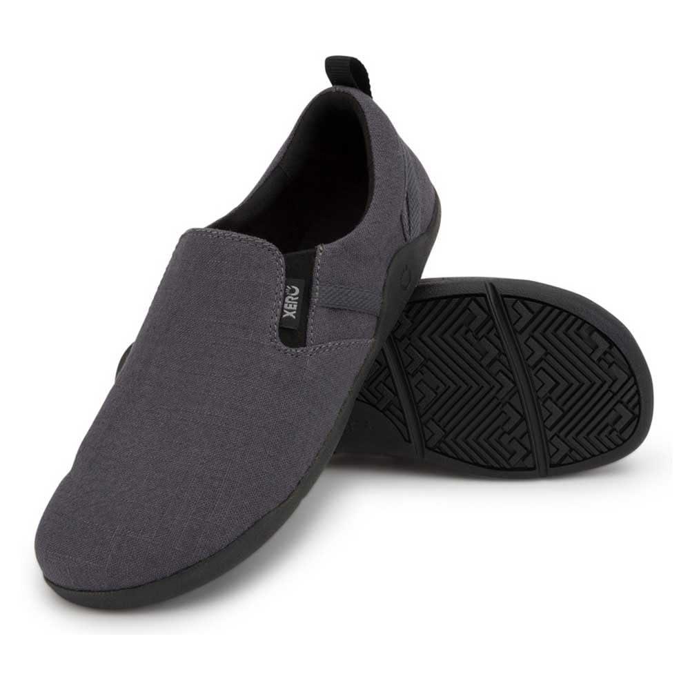 Xero Shoes Men's Aptos Hemp Canvas Barefoot Slip-Ons, Asphalt, 12.5