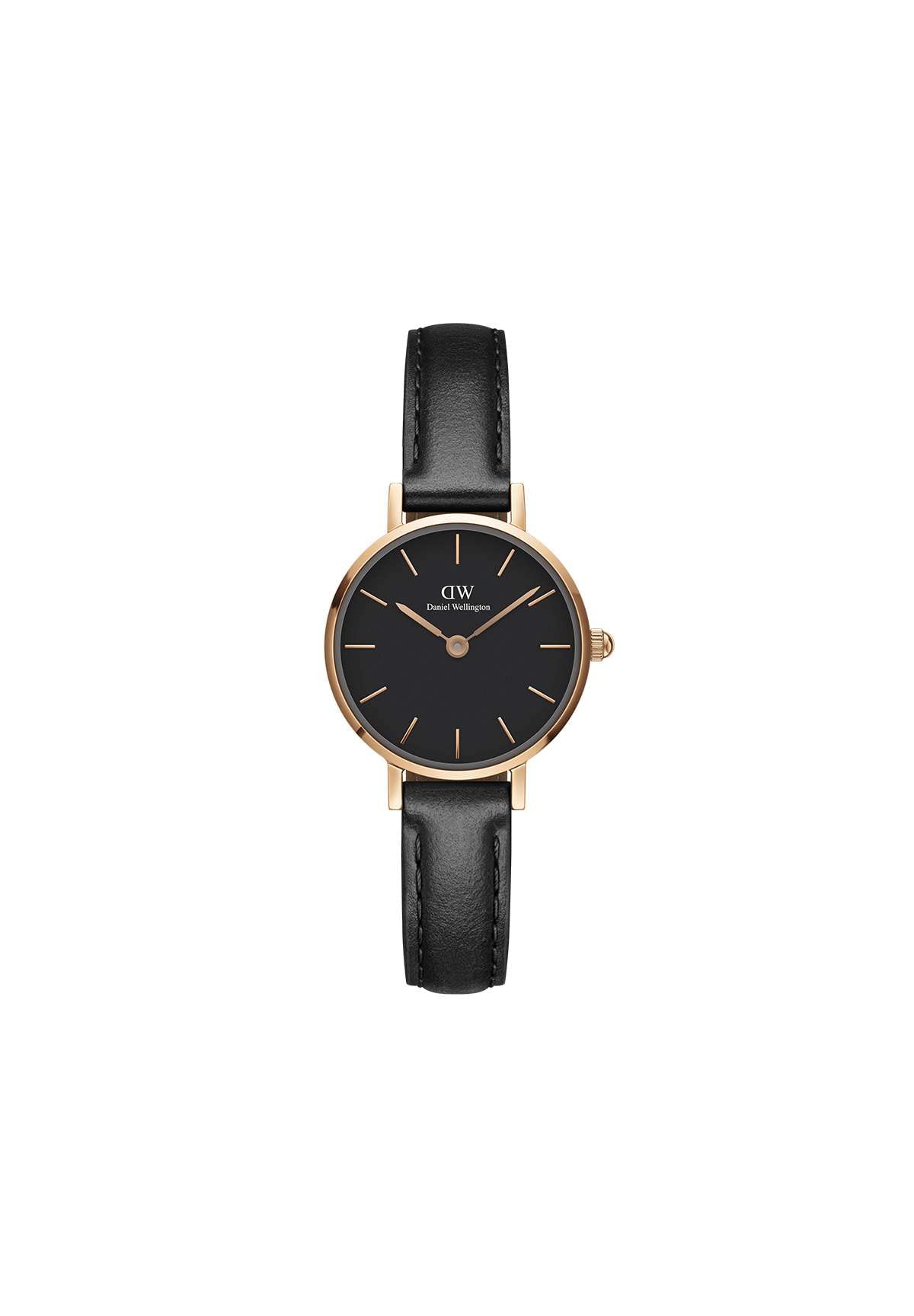 Daniel Wellington Petite Pressed Sheffield 24mm Women's Watch, Leather Rose Gold Watch for Women
