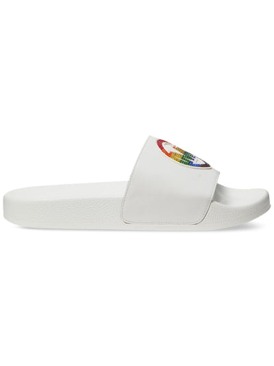 Michael Kors Jake Slides for Men – Ideal for Leisure and Walking - Synthetic Construction – Open Toe Optic White Multi 10 M