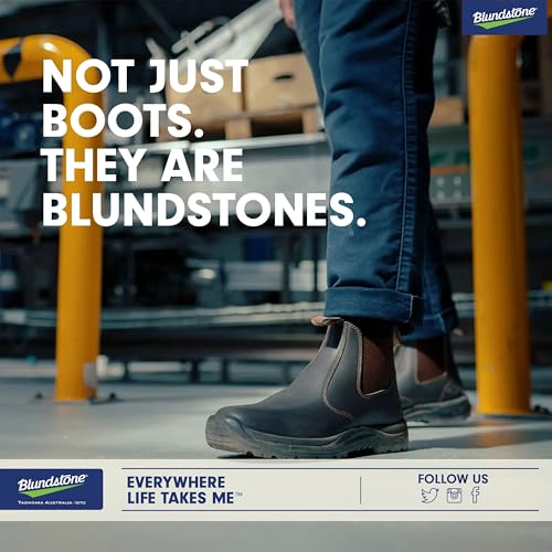 Blundstone Men's 490 Work Series Slip Resistant Chelsea Boots – Premium Oil-Tanned Leather Boot, TPU Outsole & Kick Guard Toe Protective Footwear for Men, Stout Brown, 6.5 US Men / 5.5 AU