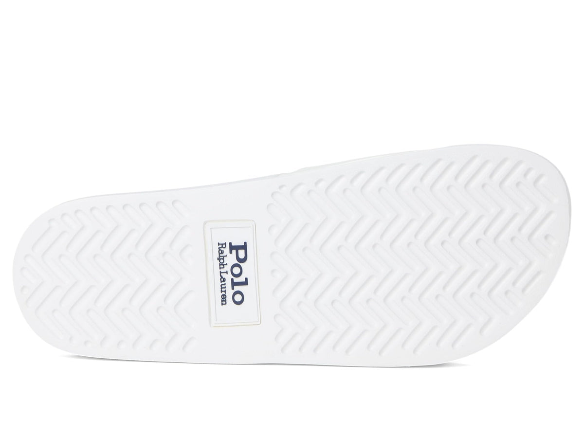 POLO RALPH LAUREN Polo Slide Sandal White/Navy 9 D (M)