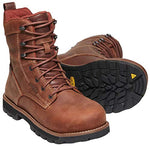 KEEN Utility Women's Seattle 8” Alloy Toe Waterproof Work Boots, Gingerbread/Black, 6.5
