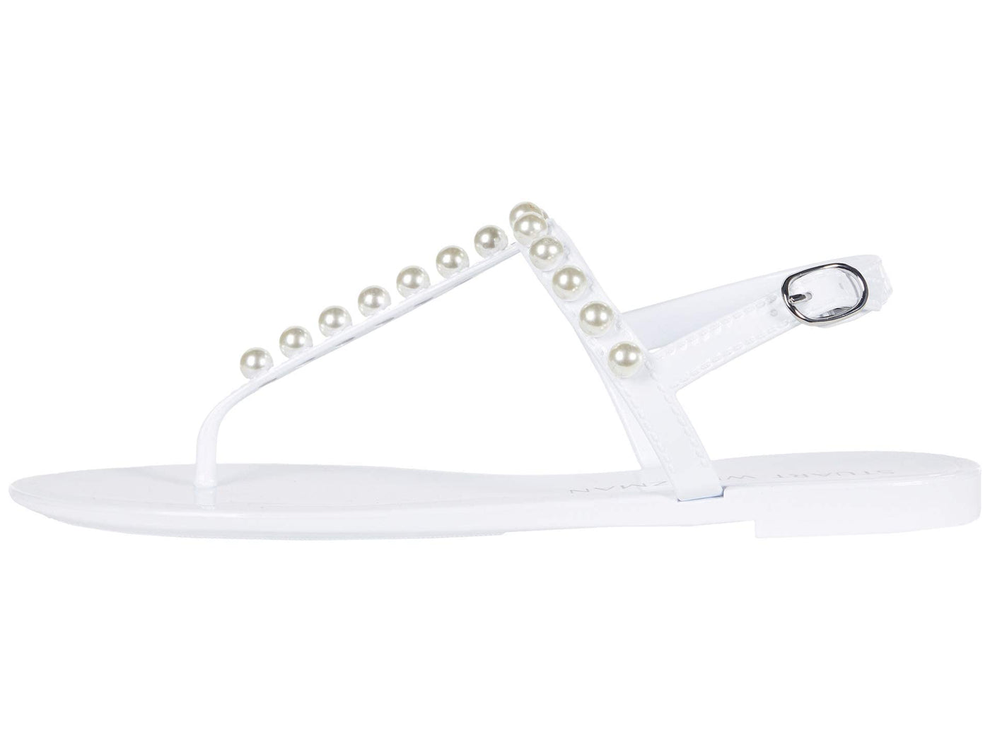Stuart Weitzman Womens Goldie Jelly White 9 M