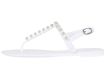 Stuart Weitzman Womens Goldie Jelly White 9 M
