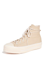 Converse Women's Chuck Taylor All Star Lift Sneakers, Oat Milk/Oat Milk, Off White, Tan, 7.5 Medium US