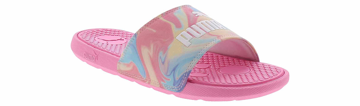 PUMA Cool Cat Ice Cream Swirl PS Girls ToddlerYouth Sandal 12 M US Little Kid PinkPurpleIce CreamWhite