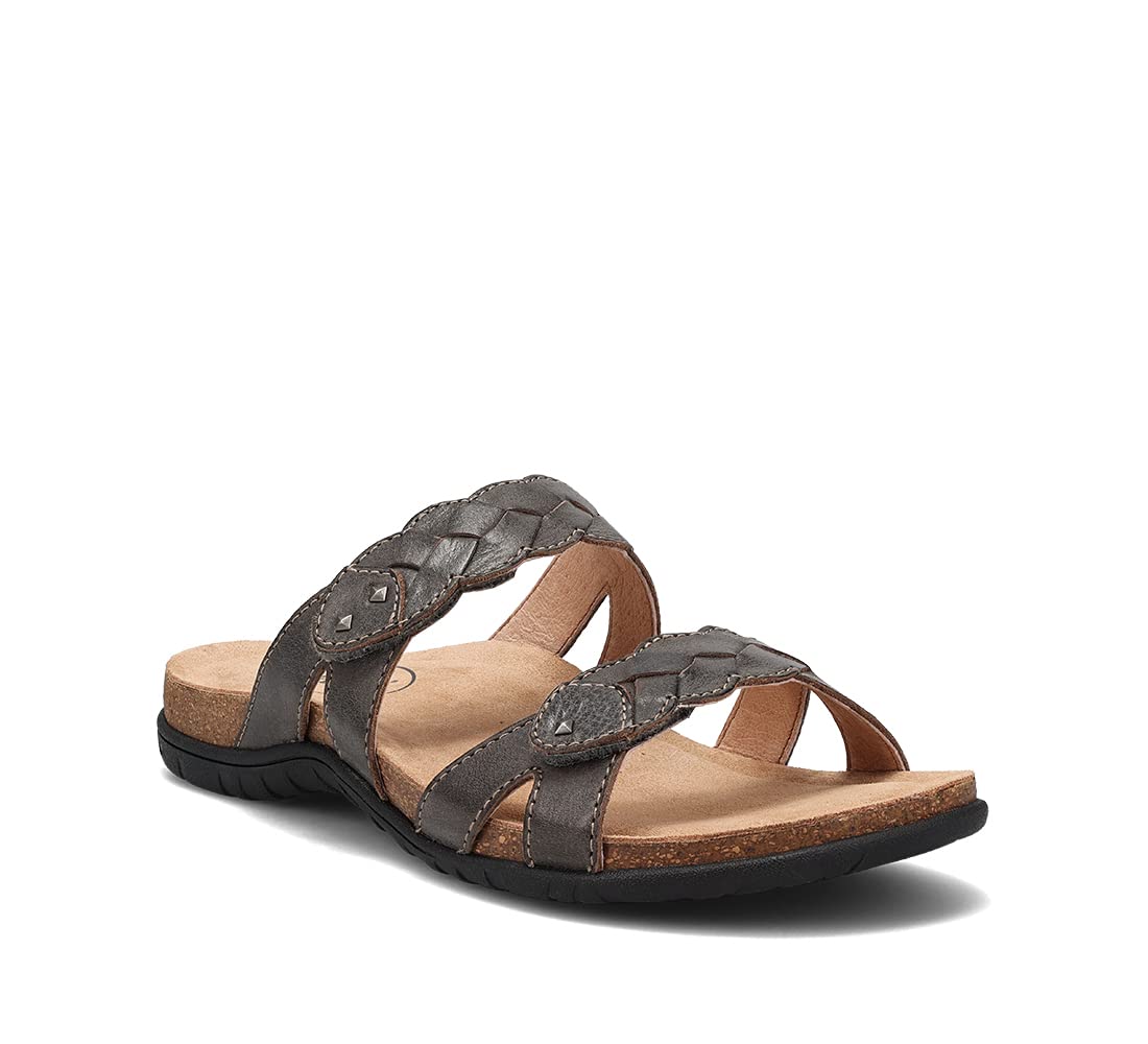 Taos Footwear Women's Braidie Sandal 9 Dark Grey