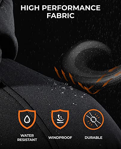 ORORO Men's Heated Jacket with Detachable Hood and Battery Pack (Black&Blue, S)