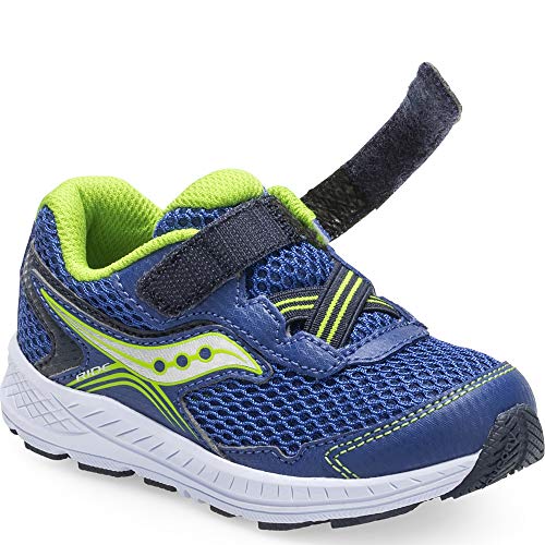 Saucony boys Ride 10 Jr Sneaker, Blue/Navy, 4 Wide Toddler US