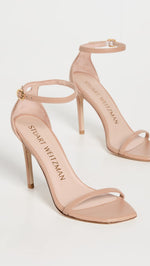 Stuart Weitzman Women's Nudistcurve 100 Smooth Leather Sandals, Adobe, Tan, 9.5 Medium US