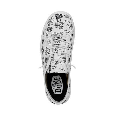Hey Dude Cody Desert White/Black Men's Size 14 | Unisex Sneakers | Unisex Slip On Shoes | Comfortable & Light-Weight