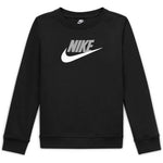Nike Boy's Sportswear Club + HBR Crew 2 Tee (Little Kids/Big Kids) Black LG (14-16 Big Kids)