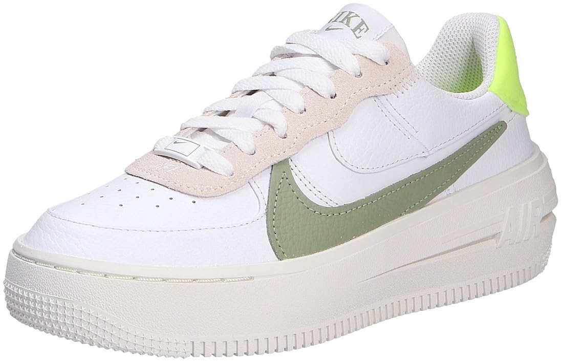 Nike Air Force 1 PLT.AF.ORM Women's Shoes (FJ4739-100, White/Sail/Volt/Oil Green) Size 8