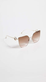 Fendi Women's Oversized Cat Eye Sunglasses, Pink Gold, One Size
